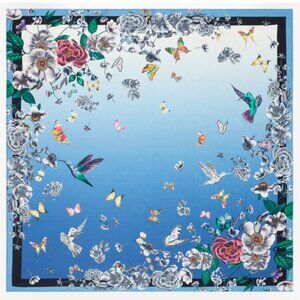 Talbots Butterfly and Friends Silk Square Scarf 34 X 34 NEW